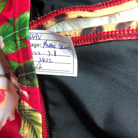 Athens Halter Tankini Red and Brown with Floral and Leopard Print NWOT size 4 - Picture 10 of 15